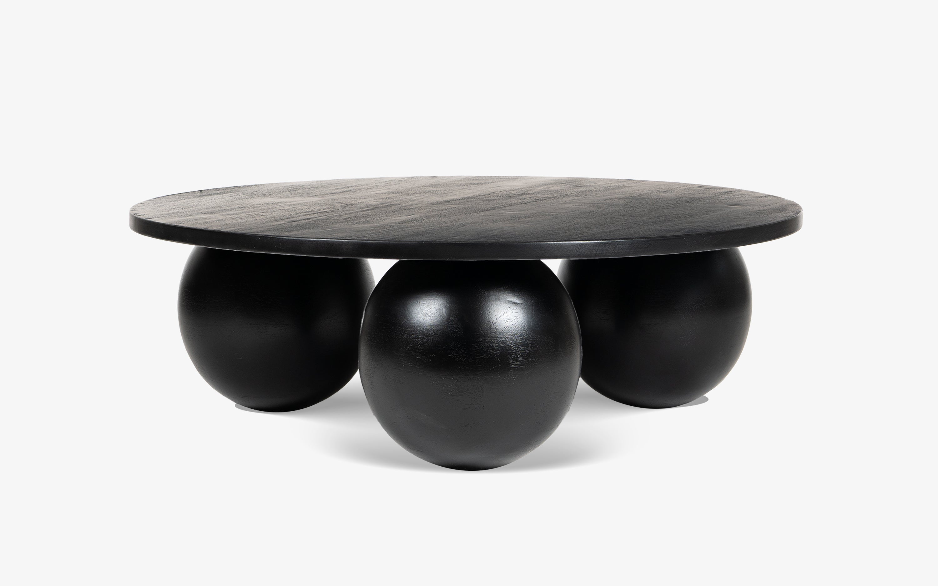 Ala Noir Coffee Table Solid Wood with Black Finish - Close shot - from right angle - Orange Tree