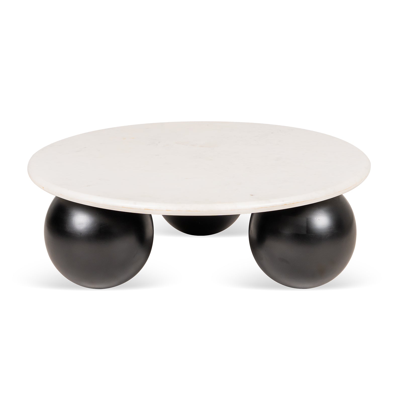 Ala Marble Coffee Table with marble top and black mango wood base, ideal as a modern center table or tea table for living room decor.