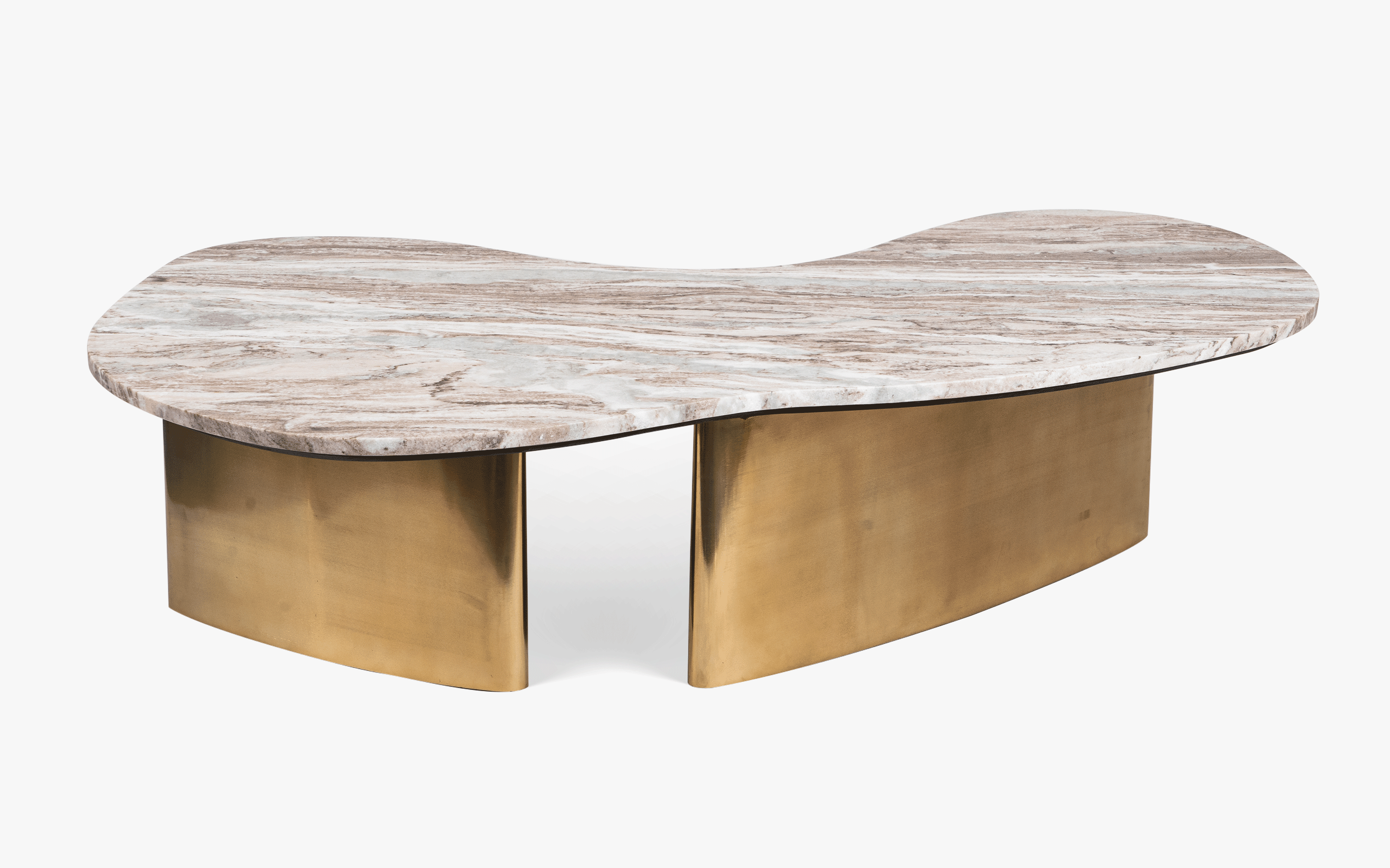 Berg Coffee Table with marble top and brushed brass legs. A luxury and modern coffee table perfect for living room decor.