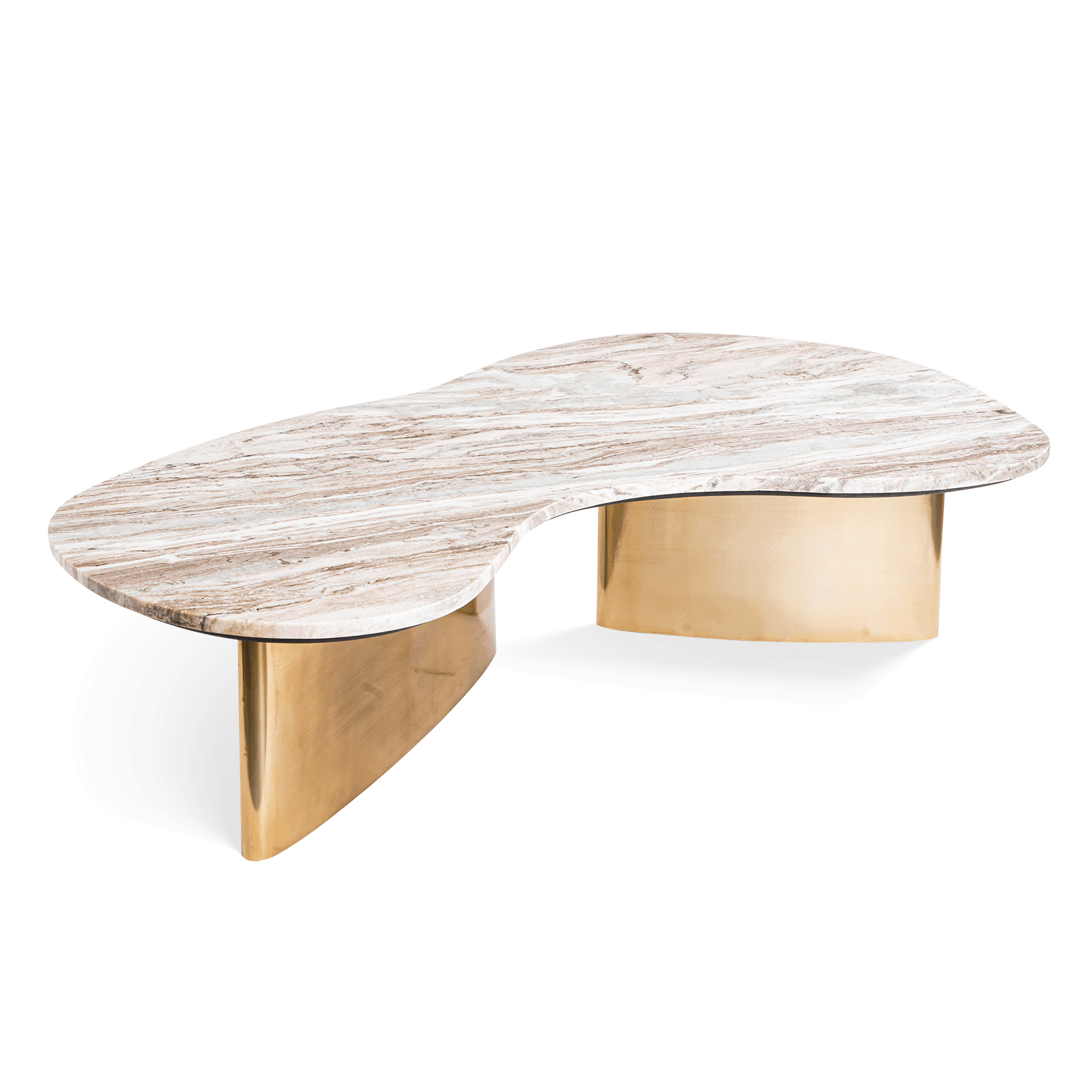 Berg Coffee Table with marble top and brushed brass legs. A luxury and modern coffee table perfect for living room decor.