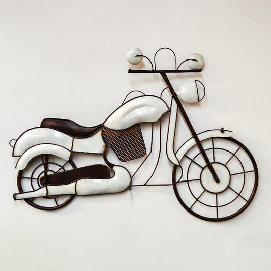 Bike Wall Decor White Copper