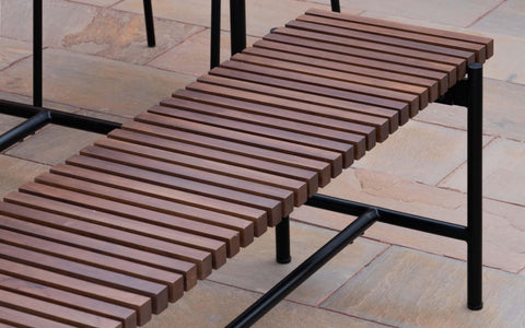 Covent Garden Outdoor Marble Top Dining Table With 4 Chairs and Bench. Orange Tree Home