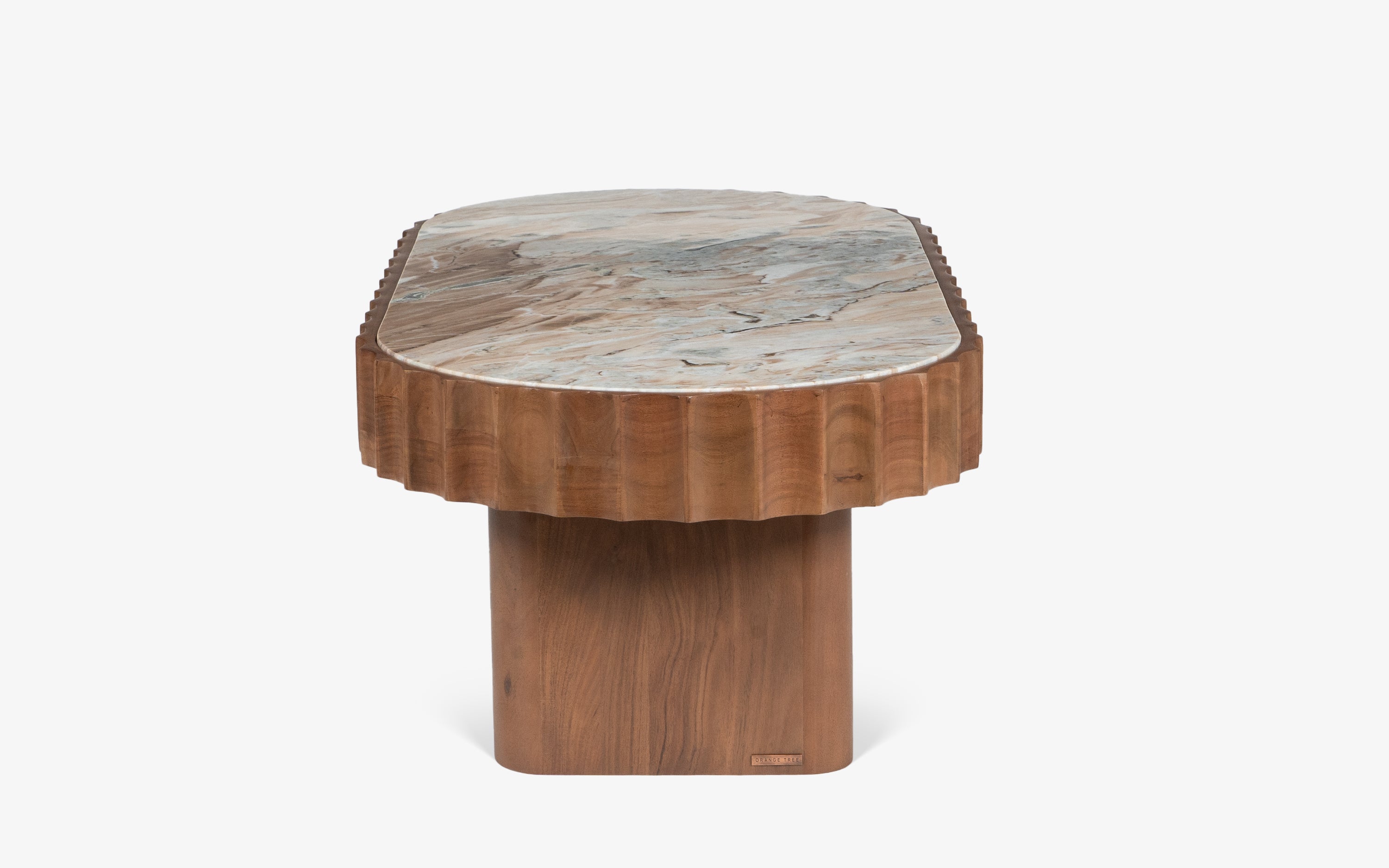 Doric Coffee Table - Close shot - from left angle - Orange Tree