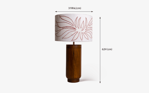 Gesu Table Lamp with applique shade