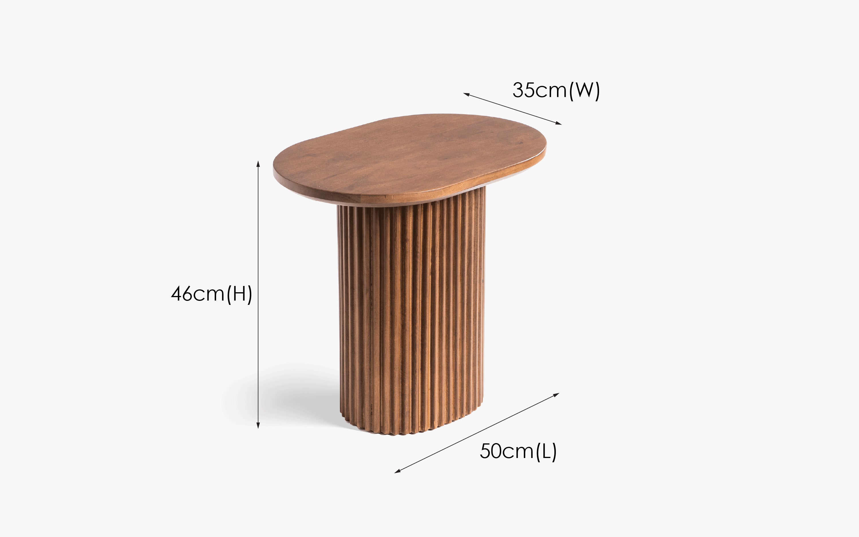 bedside table size. round bedside table