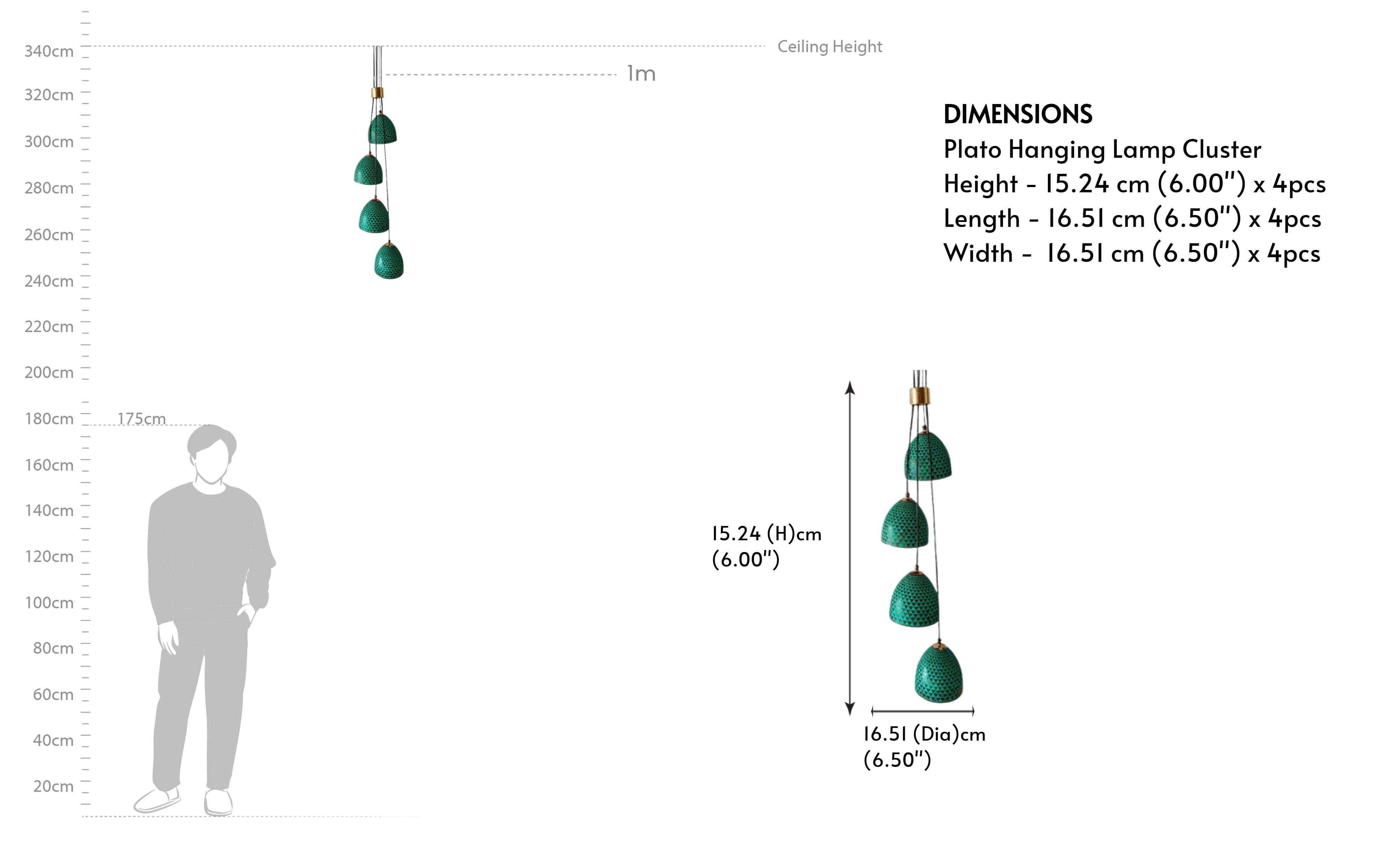 Buy Plato Cluster Green Hanging Light - Close shot - Orange Tree