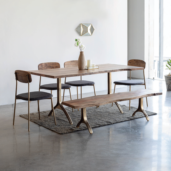 Tamilo dining table and 2025 4 chairs and bench