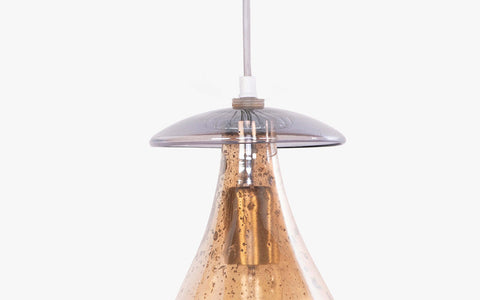 Sitara Glass Hanging Lamp Gold Small